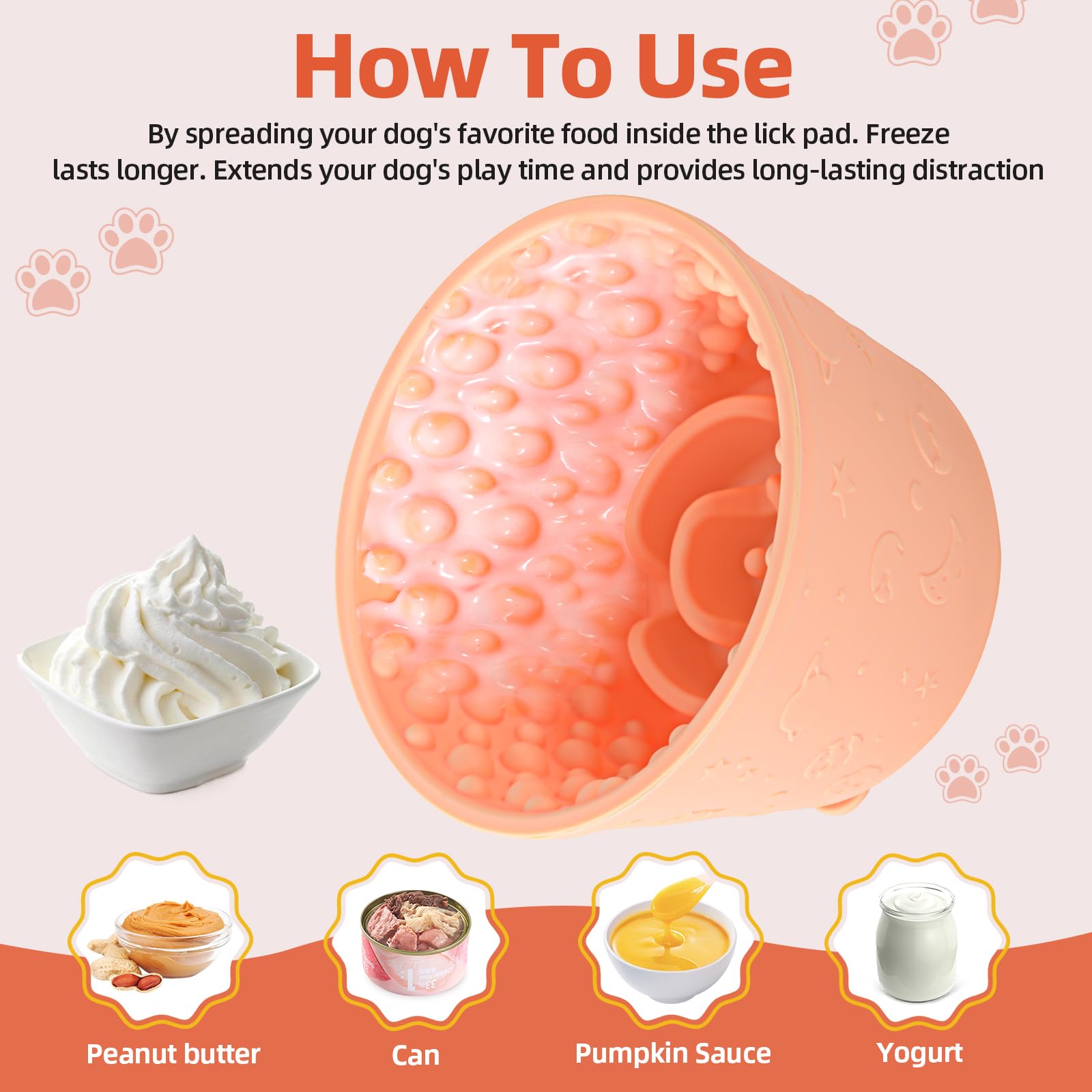 ZOURYNUA dog bowl with suction cups prevents tipping during use.