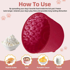 ZOURYNUA freeze-friendly inside allows spreading treats for longer licking interactions.