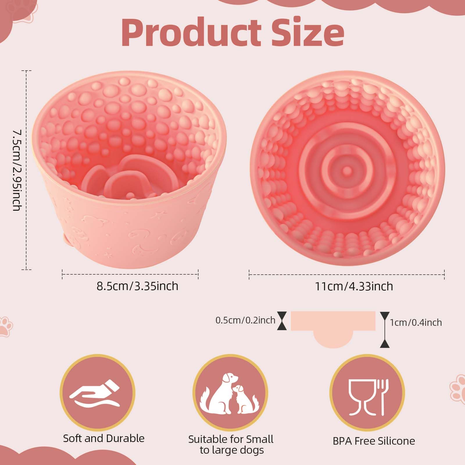 ZOURYNUA non-slip suction cup keeps bowl steady during use