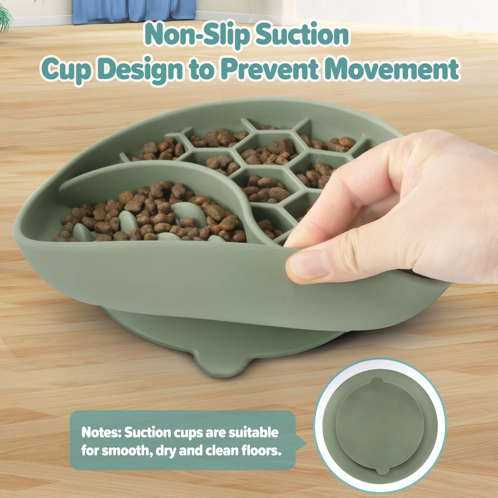 ZOURYNUA bowl on a mat shows stable dining and easy cleanup
