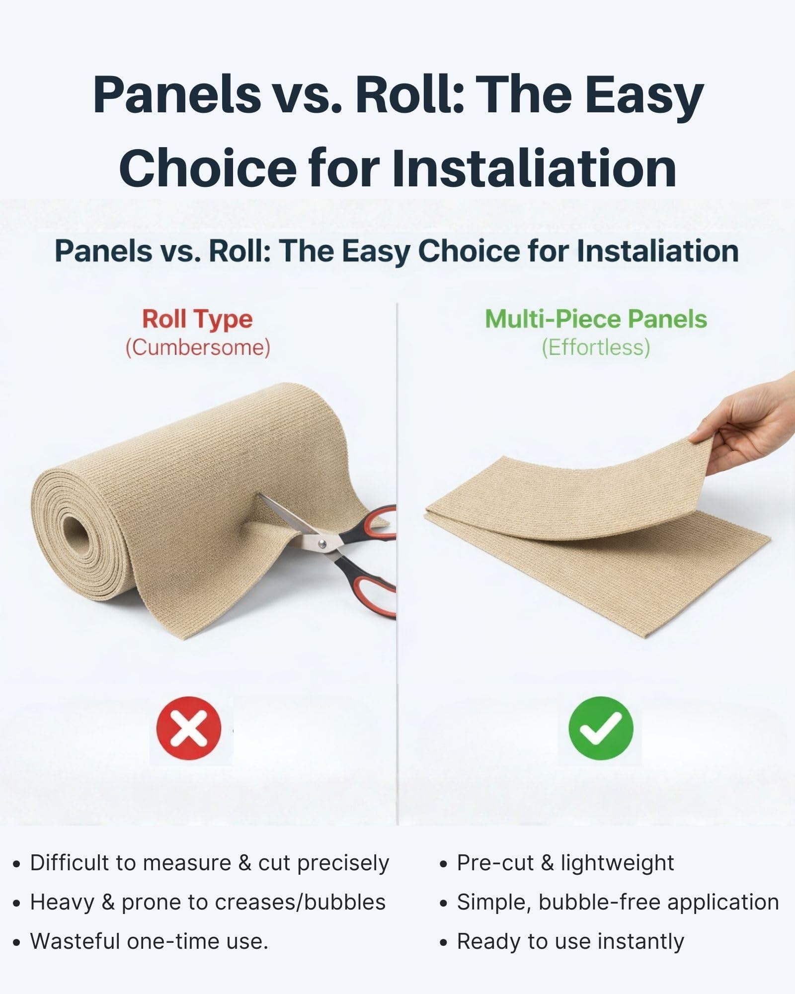 ZOVRION easy-peel and stick installation on clean surfaces.