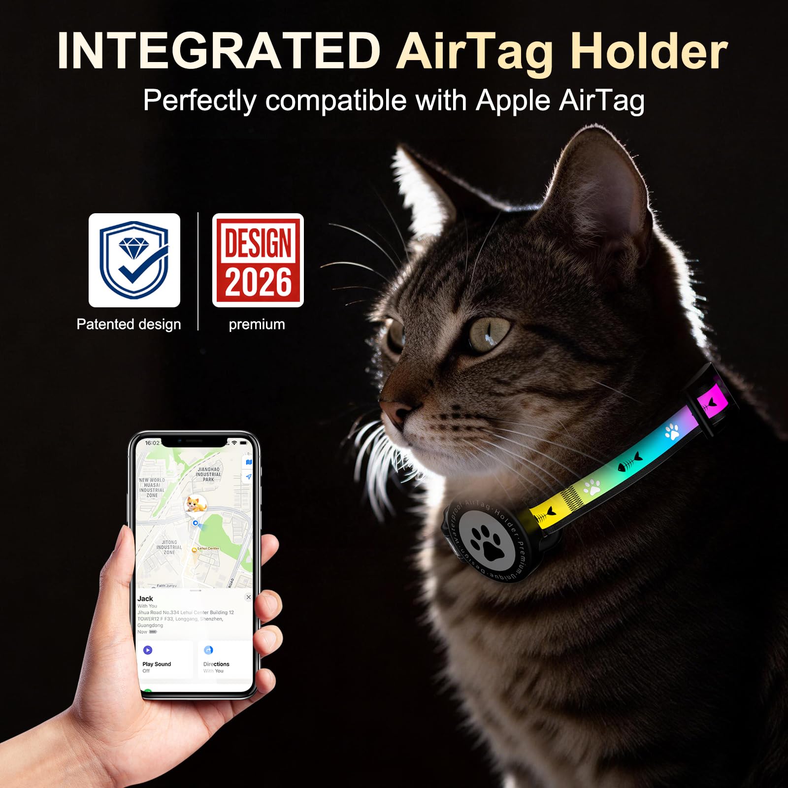 ZOWPET adjustable collar strap ensures a secure comfortable fit