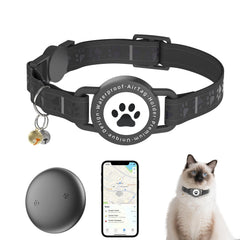 ZOWPET GPS cat collar with AirTag holder enables quick iOS Find My location