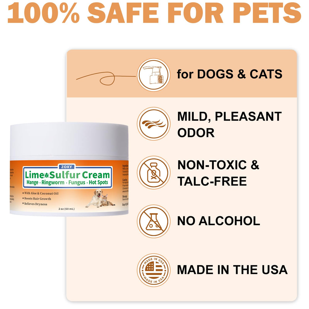ZOXY Lime Sulfur Cream 2oz packaging for at-home care.