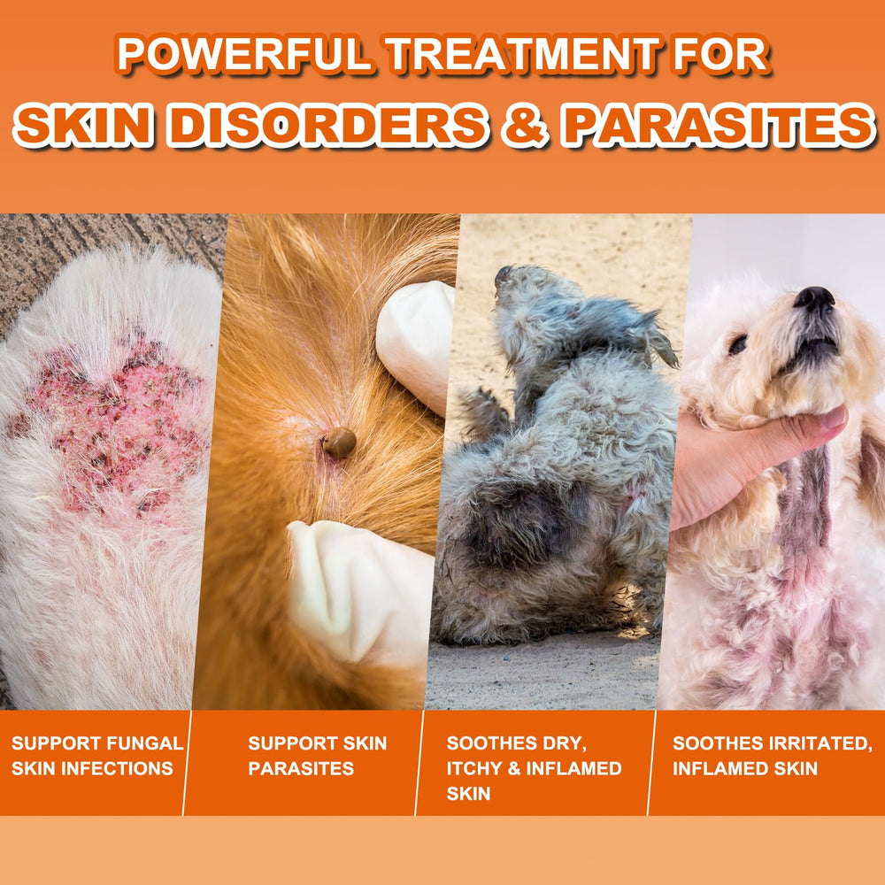 ZOXY Lime Sulfur Cream on a dog's inflamed area showing soothing relief.