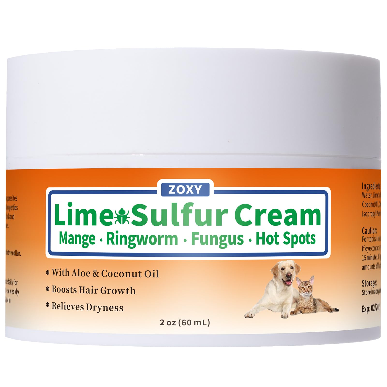 ZOXY Lime Sulfur Cream tube close-up for easy dosing.