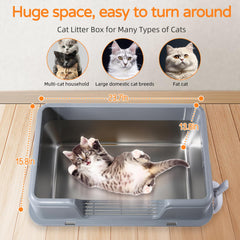 ZOZOO XL high-sided litter box helps reduce spills and keep floors tidy.