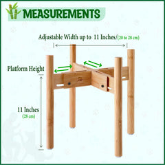 ZPirates bamboo dog stand adjusts width to fit various bowls securely.