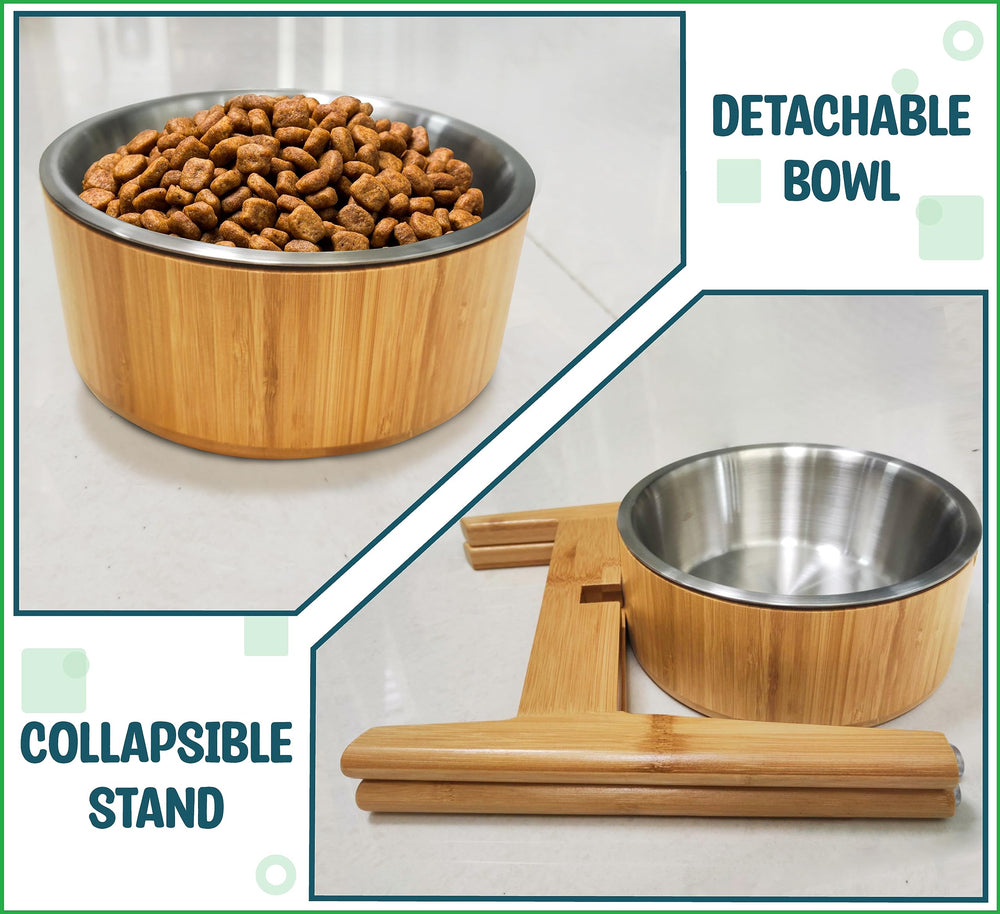 ZPirates elevated dog bowl stand at 15-inch height for comfortable posture.