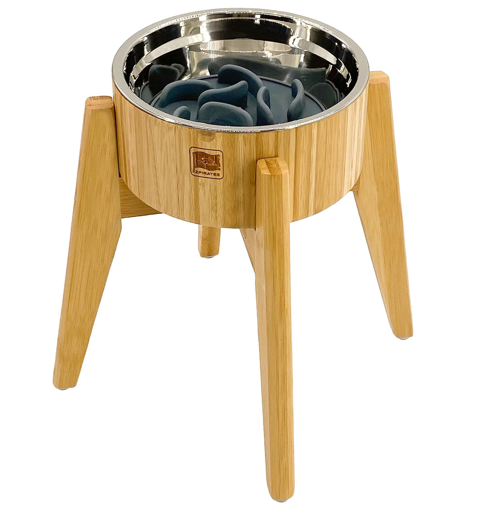 ZPirates elevated slow-feeder bowl stand shows sturdy design for large breeds