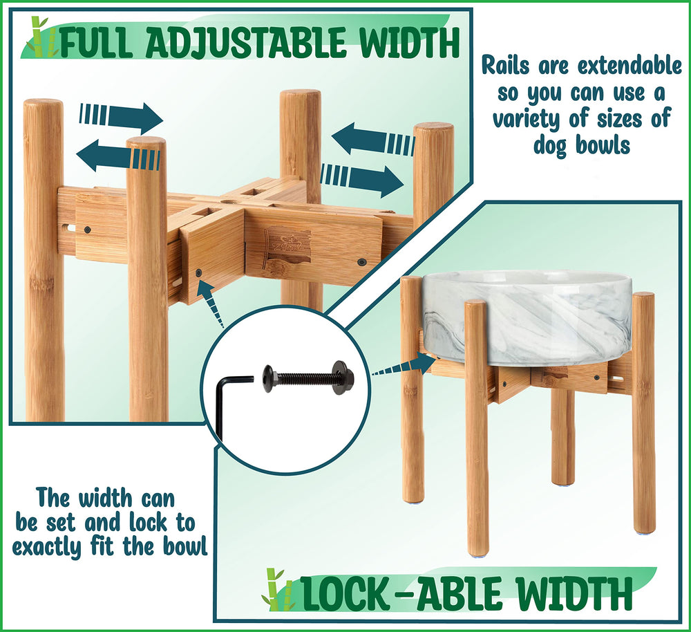 ZPirates adjustable rails extend up to 10 inches for bowls of various sizes.