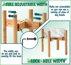 ZPirates adjustable rails extend up to 10 inches for bowls of various sizes.