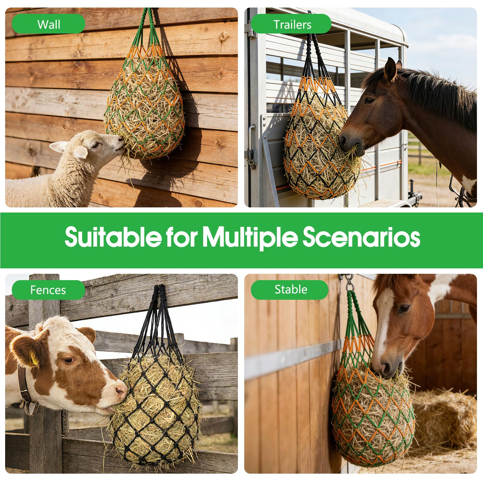 Zquilabon stable trailer hanging setup keeps hay clean and accessible.
