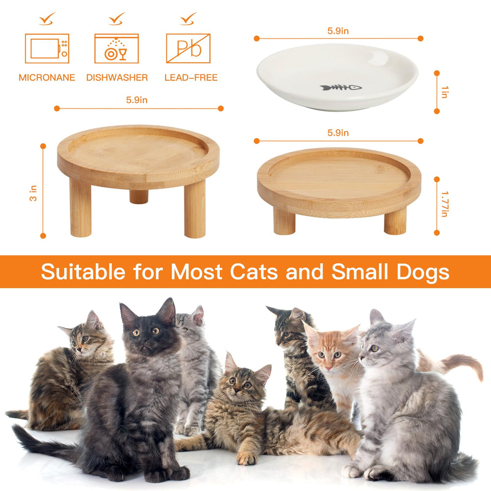 ZQYSTT elevated feeder at two heights for cats of all sizes