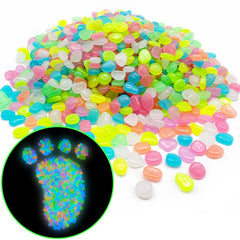 ZRAIUPUSA glow pebbles illuminate pathways with multicolor shimmer.