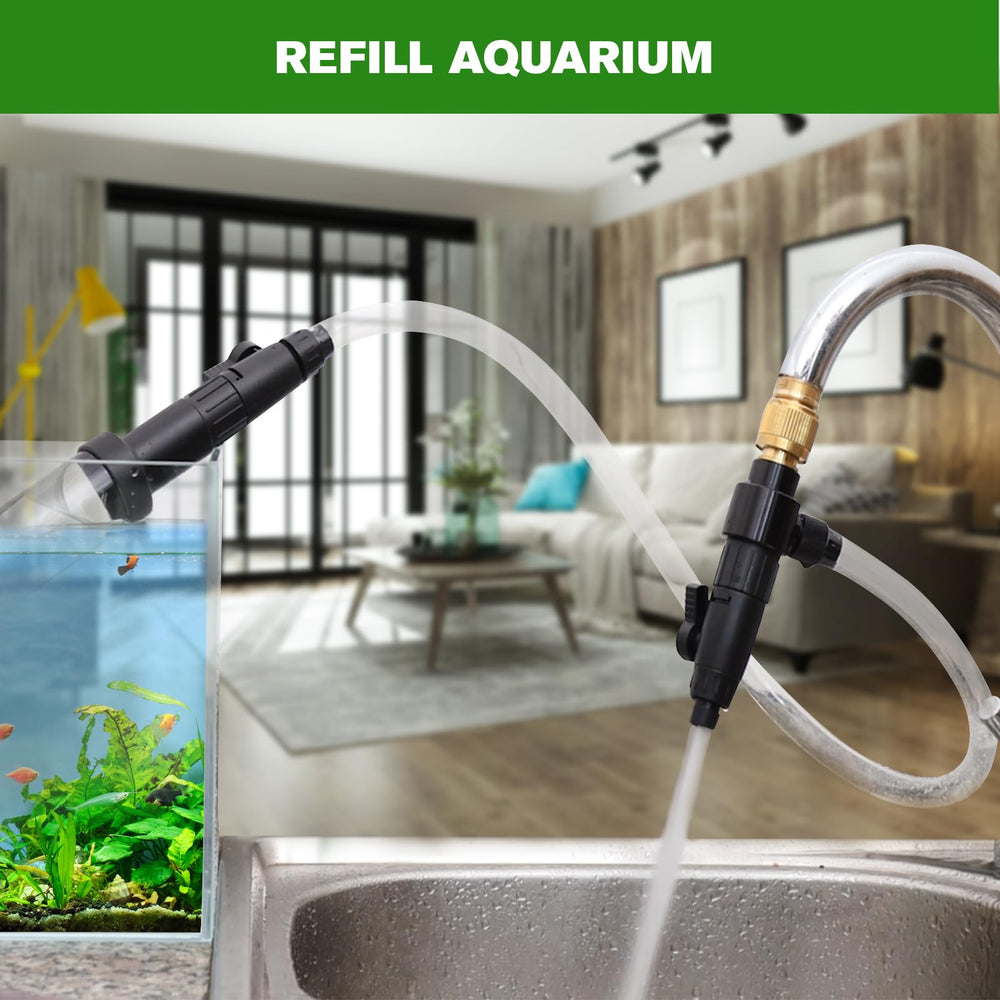 ZRDR siphon long hose 32ft offers ample reach for larger tanks.