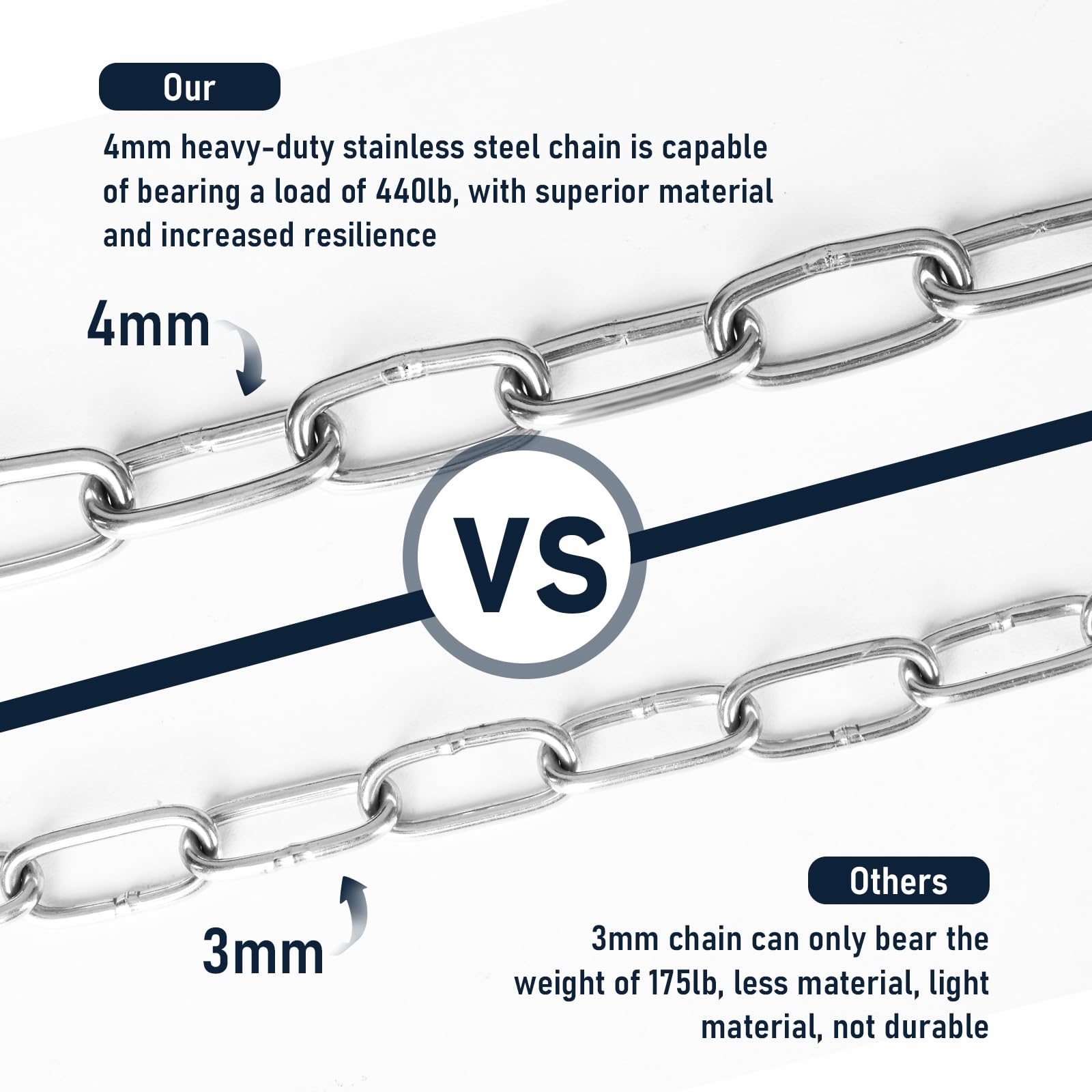 ZRruowin stainless steel gate chain designed for tough construction and weather resistance