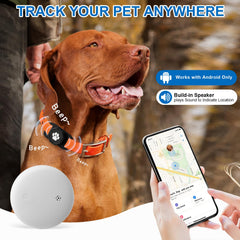 Ztobny tracker holder clipped to a pet collar for safety.