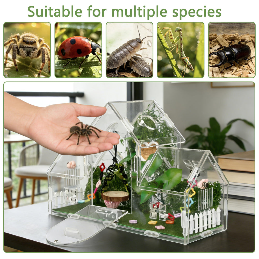 ZUIFIANLE 11.8 by 4.5 by 8 inches enclosure suits compact terrarium needs.