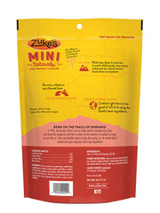 Zuke's Mini Naturals resealable pouch keeps treats fresh during travel.
