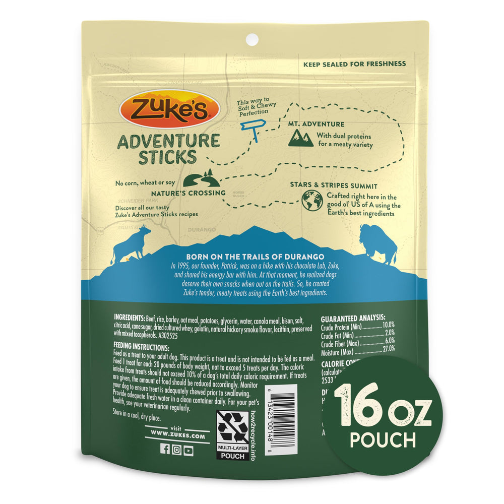 Zukes Adventure Sticks for all dogs image suggesting versatile rewards after play