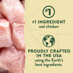 Two-protein blend of chicken and turkey provides high-quality taste.