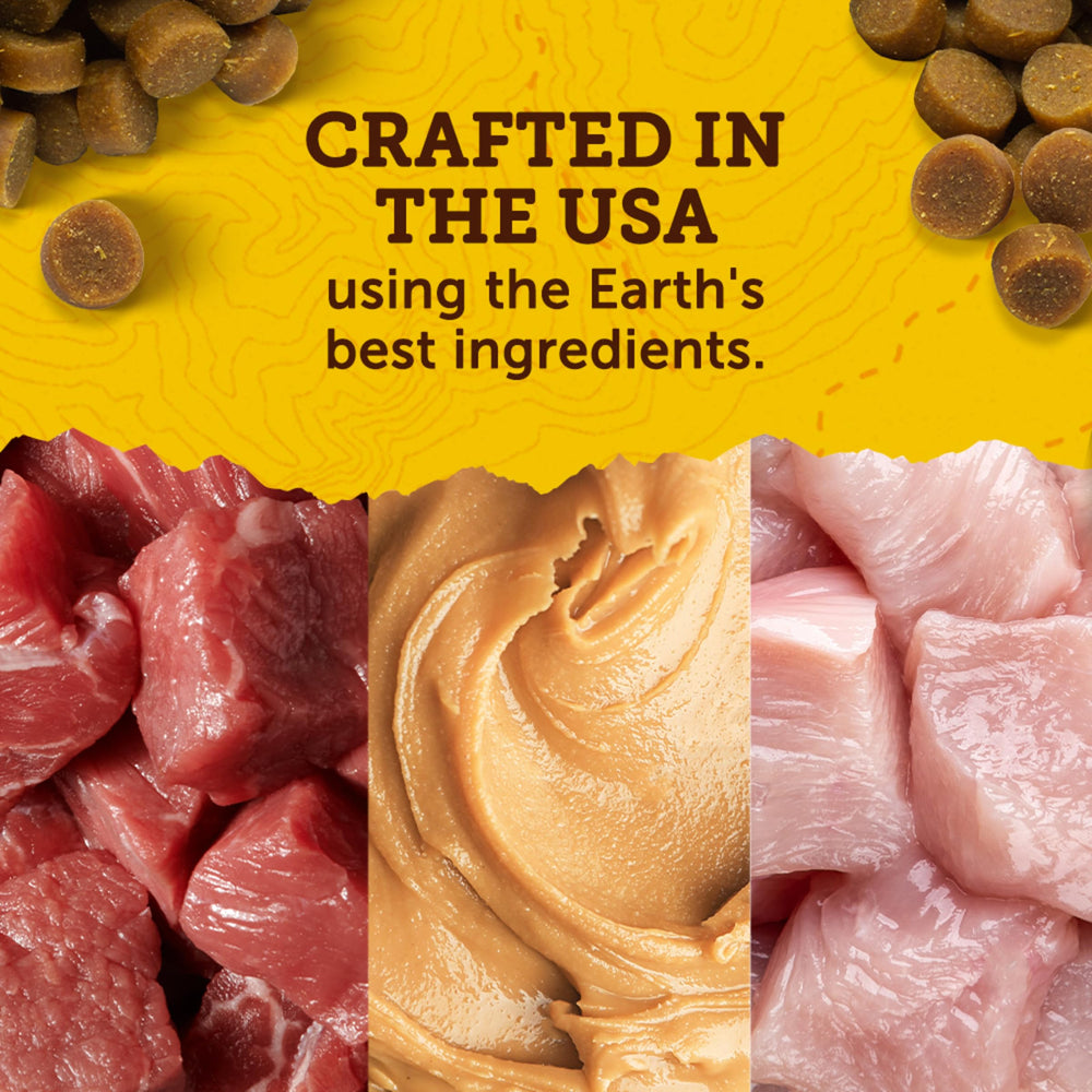 Zuke’s Mini Naturals duck recipe ingredient list featuring cherries and vitamins