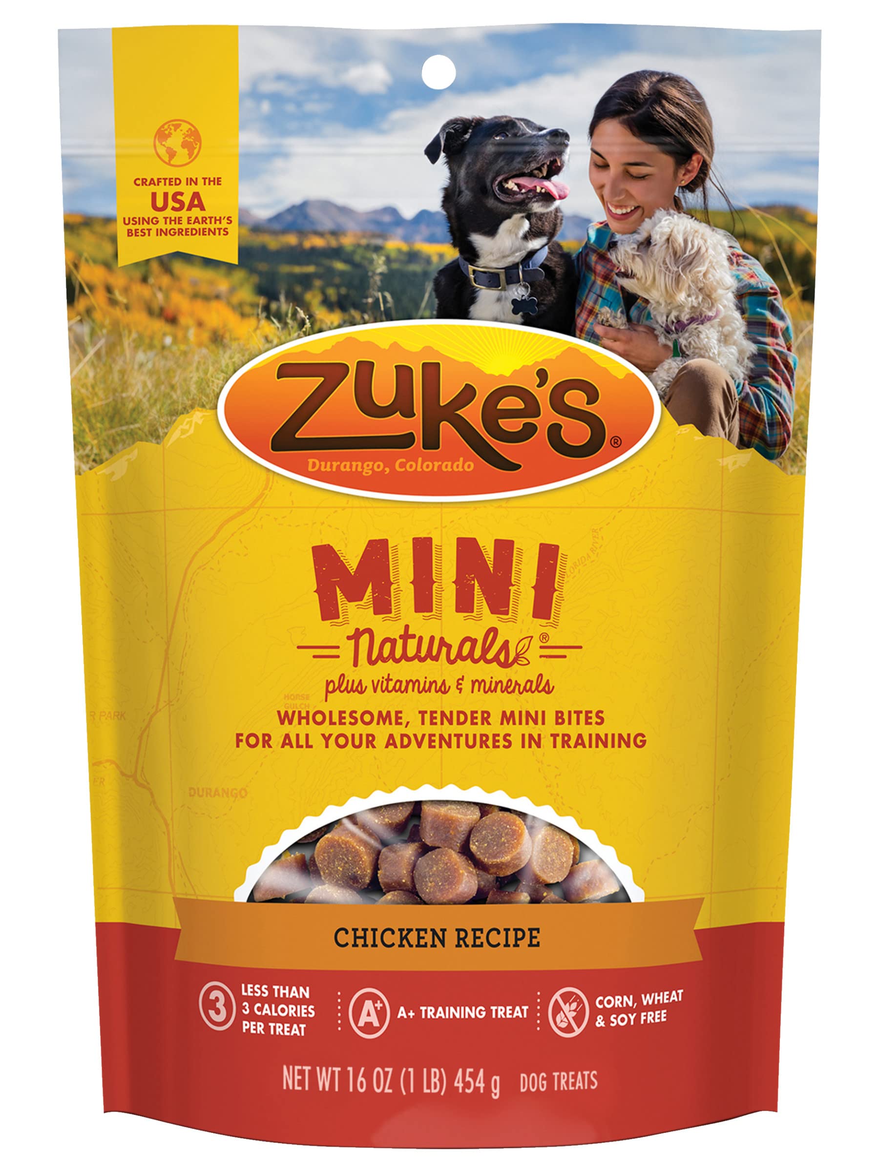 Zuke's Mini Naturals soft chewy treats perfect for quick rewards during training