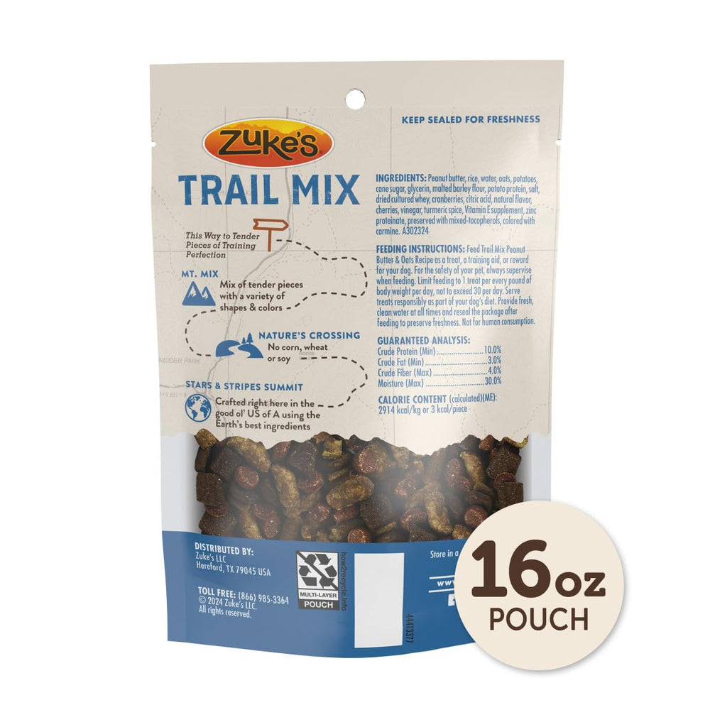 Zuke’s Trail Mix contains no corn, wheat, or soy.