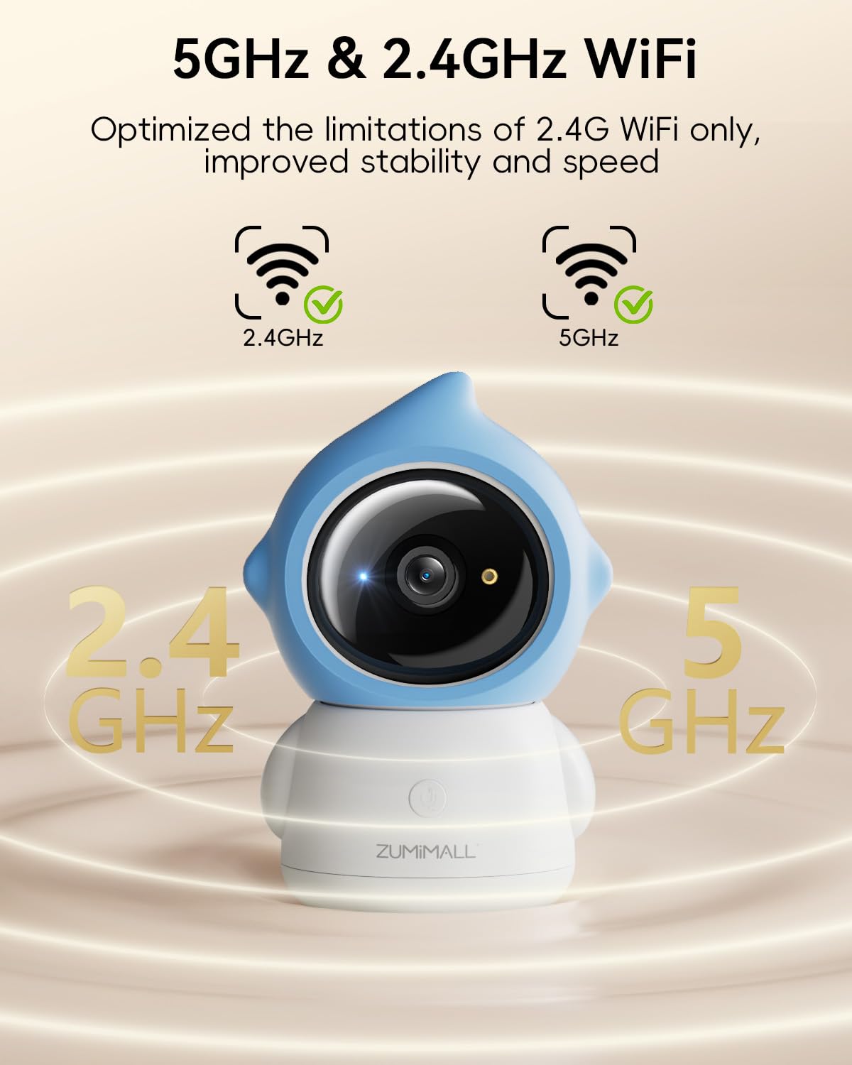 Zumimall 355° pan and 120° tilt coverage in a room