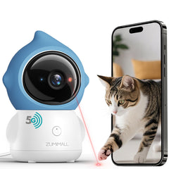 Zumimall Pet Camera with laser toy in action for engaging pets