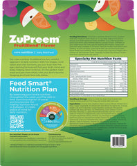 Close-up of FruitBlend pellets shows fruit flavors and colorful shapes.