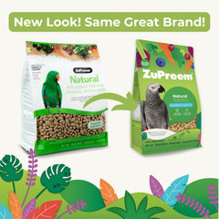 ZuPreem Natural Parrot Pellets in a feeding bowl promote consistent daily nutrition for parrots.