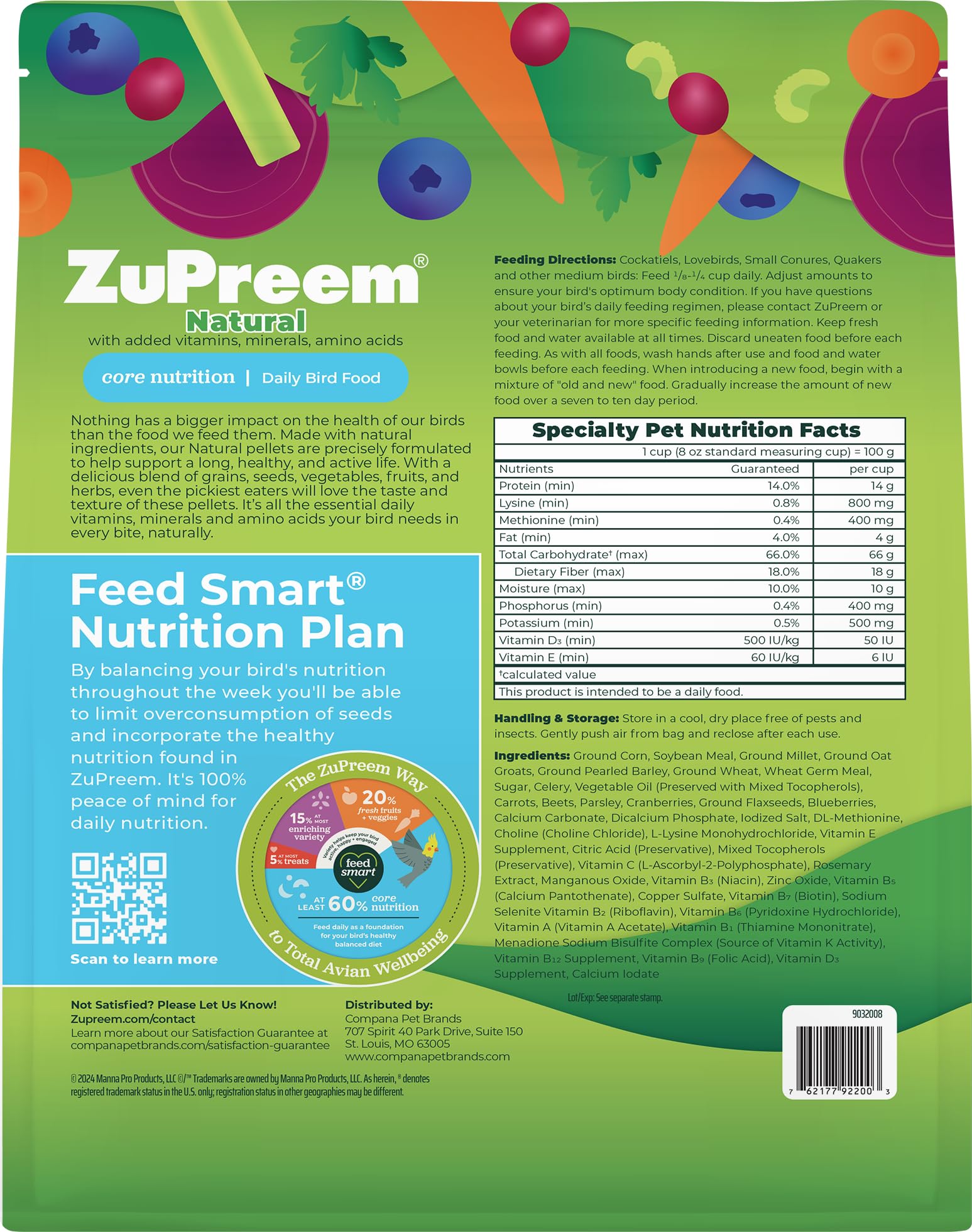 ZuPreem Natural Pellets in bowl demonstrate consistent feeding portions for cockatiels.