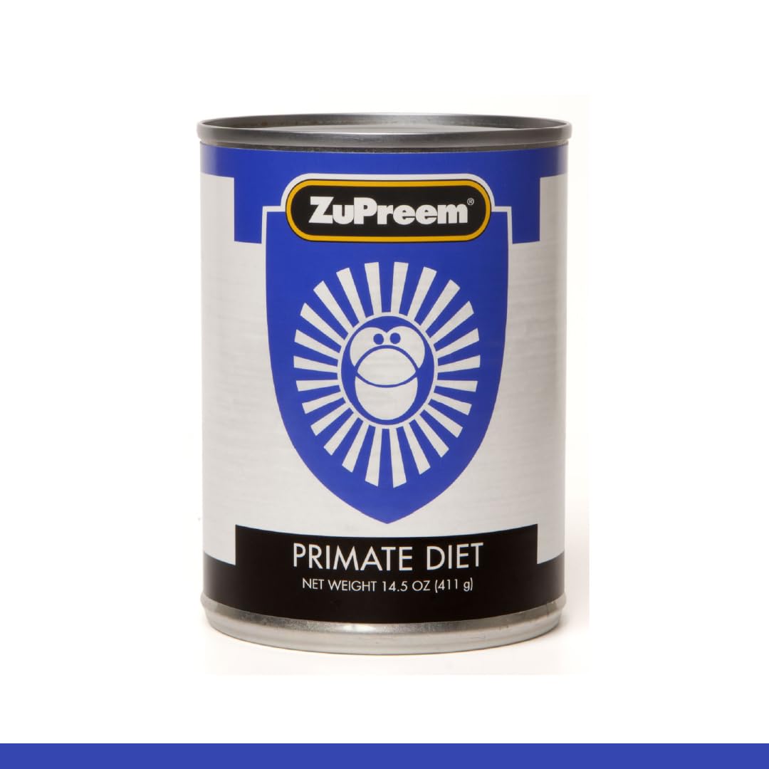 ZuPreem Primate Diet canned can promotes balanced daily nutrition for primates.