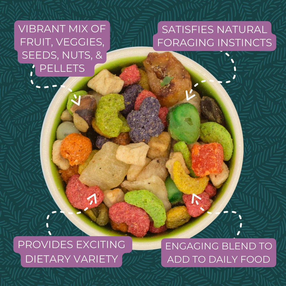 ZuPreem Pure Fun pellets complement daily feed with balanced nutrition for large birds.