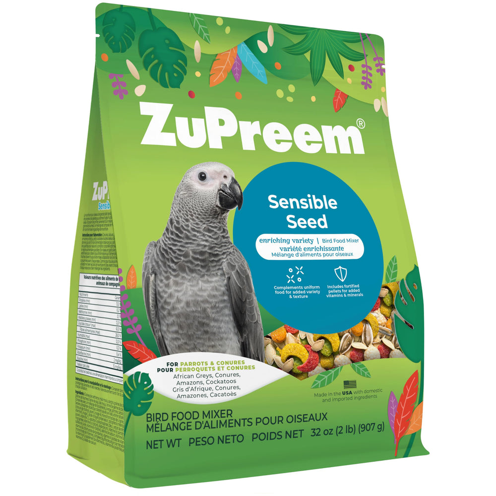 ZuPreem Sensible Seed packaging highlighting premium blend for balanced nutrition.