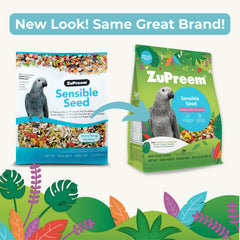 ZuPreem Sensible Seed pellets closeup with FruitBlend flavor for parrots.