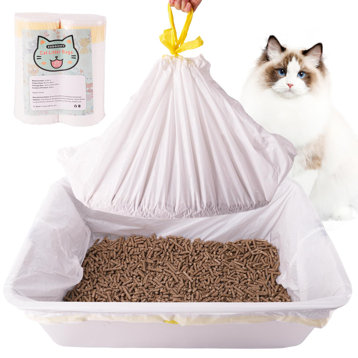 Zuqqony litter box liners 37x18 inches show thick 3MIL durability for containment.