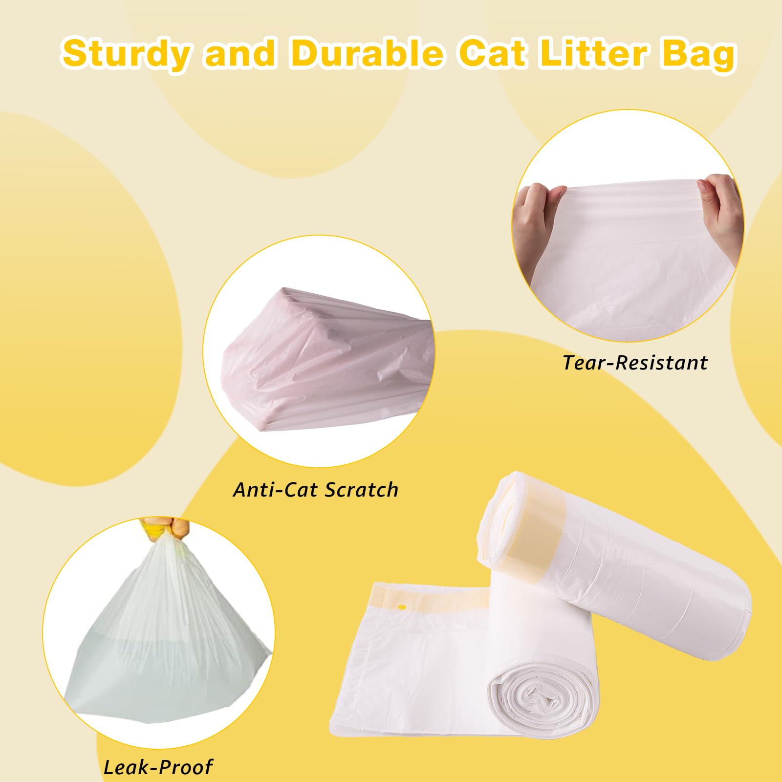 Zuqqony drawstring closeup demonstrates easy, tidy disposal after litter changes.