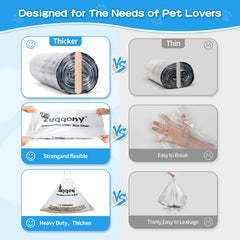 Zuqqony pre-separated design liners simplify bag removal and reduce tearing.