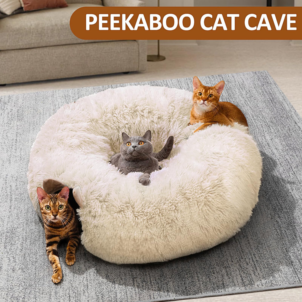 ZVBEK cream white plush hideaway invites safe play and rest