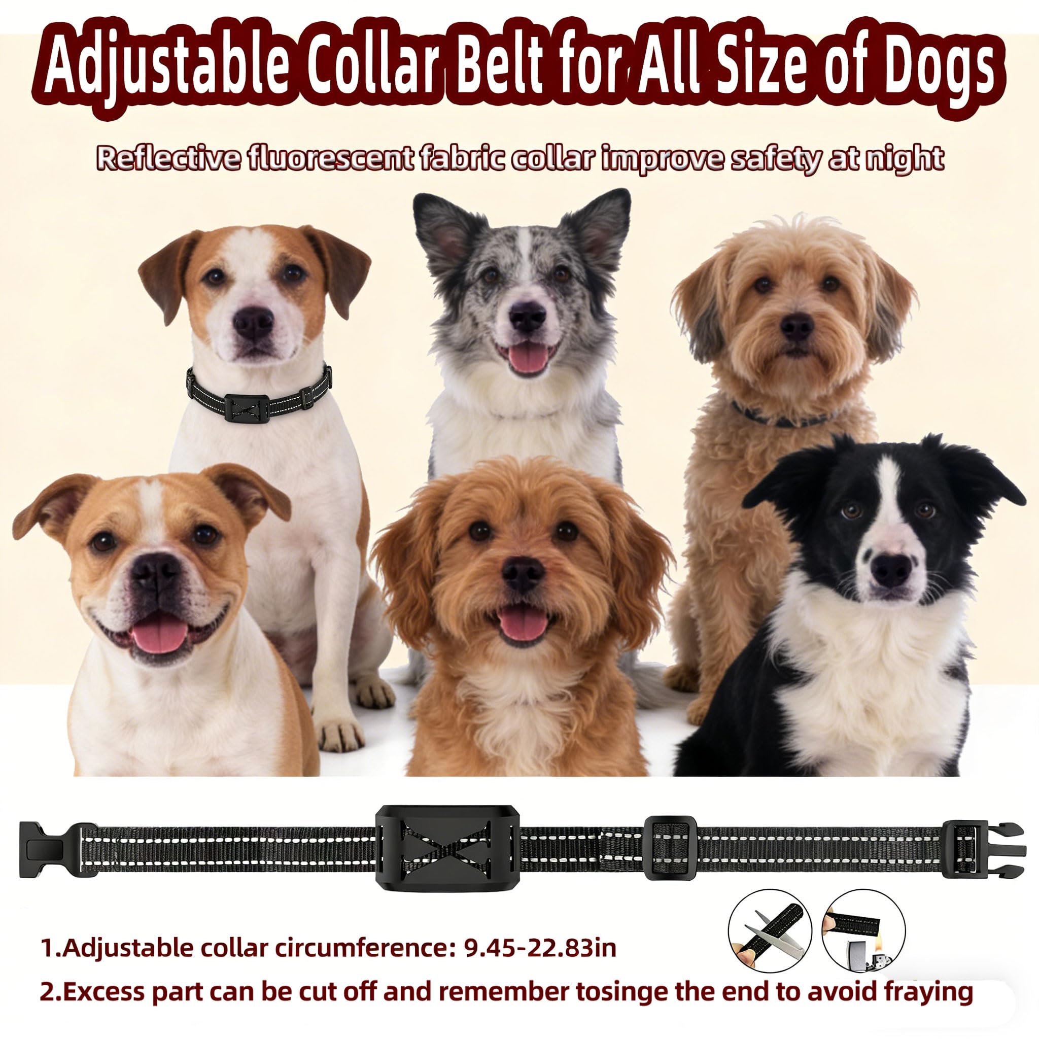 zvsay collar adjustable with reflective material boosts comfort and visibility