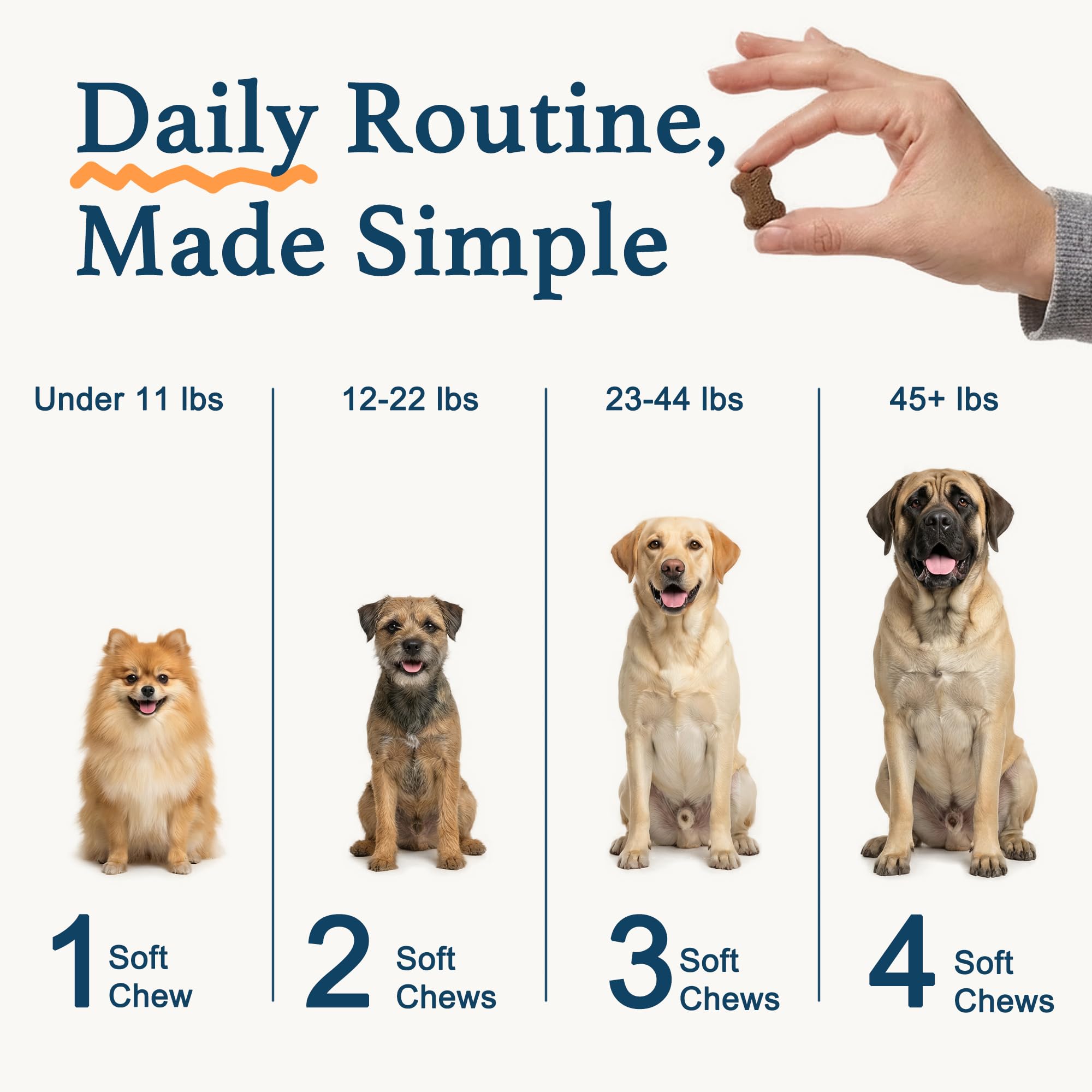 zybeauty dog allergy chews soft chews closeup shows easy daily dosing.