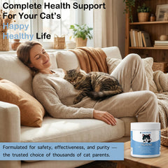ZyBeauty Taurine for Cats dosing scoop showing precise daily servings.