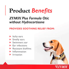 Zymox Advanced Formula Otic Plus bottle pour shows easy application for pets