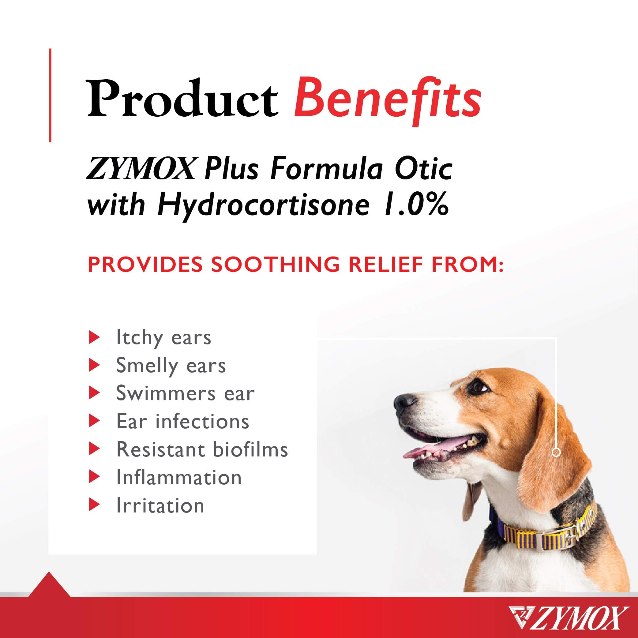 Zymox Otic Plus drops being poured for gentle ear treatment.