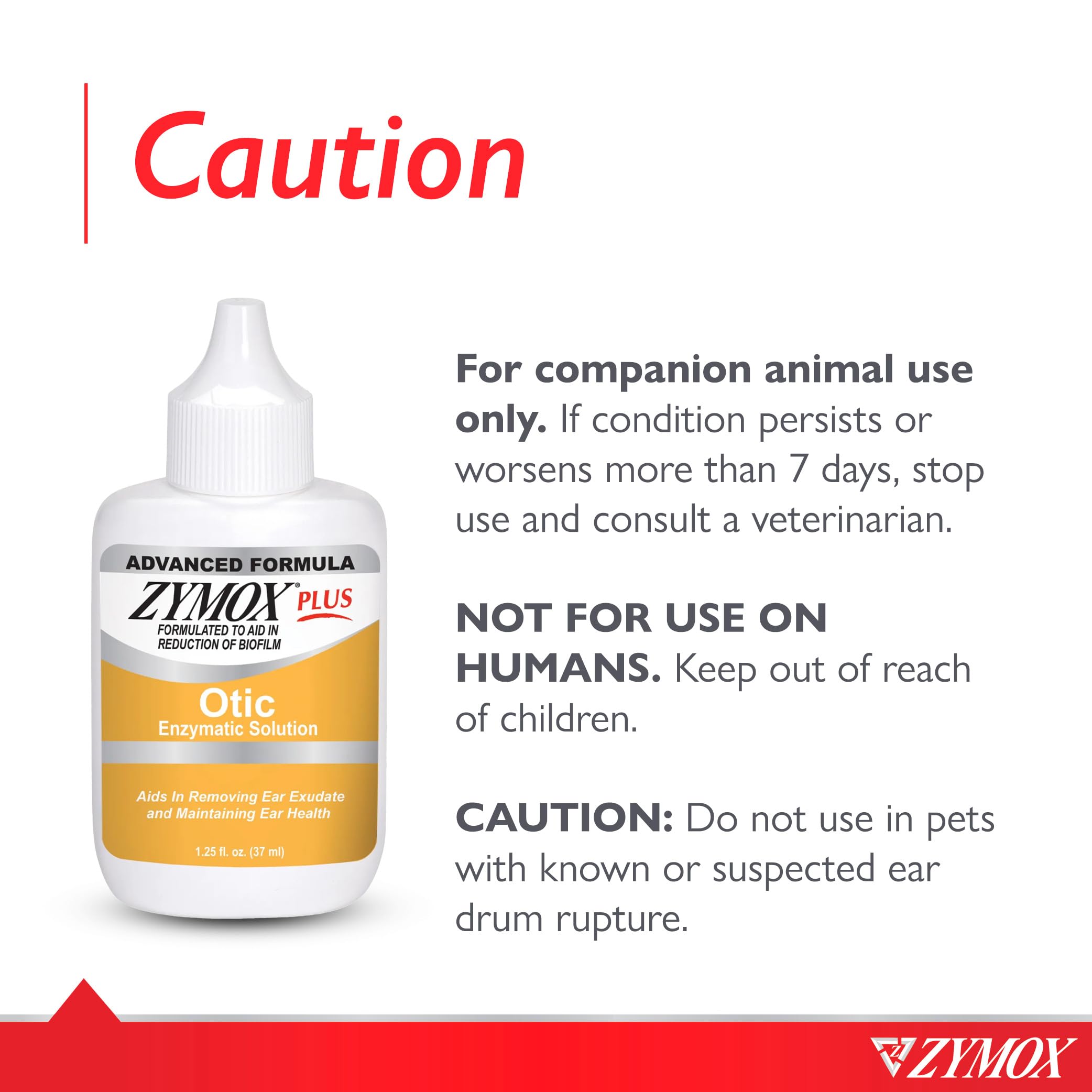 Zymox Advanced Formula Otic Plus enzymatic system diagram highlights biofilm-friendly action