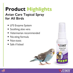 Bird with glossy plumage after using Zymox Avian Care Topical Spray