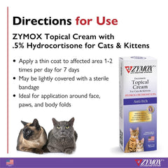 Zymox cat being treated on skin demonstrates easy application.